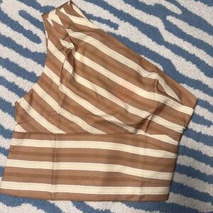 Cider Brown and Cream Striped Top